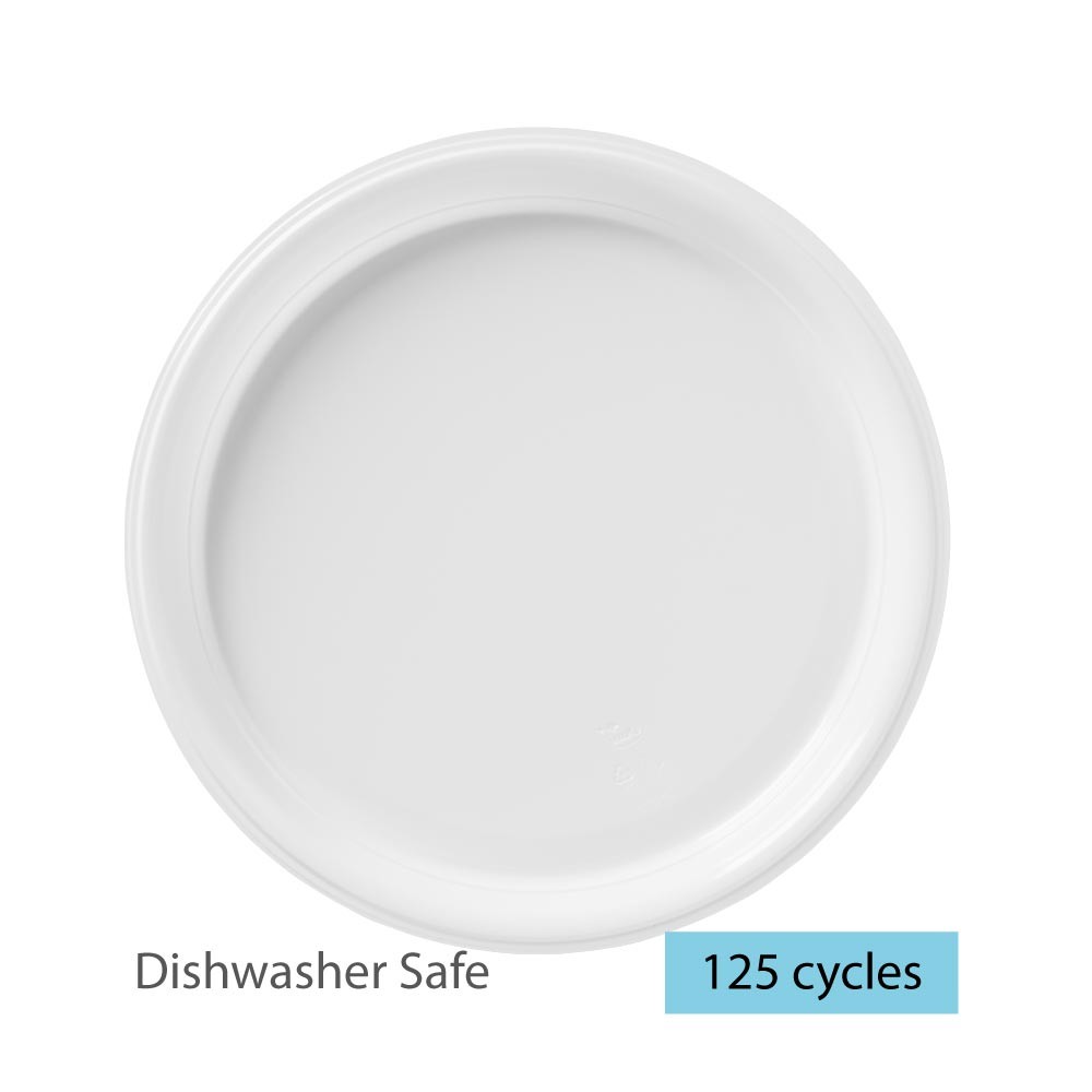 Duni White 26cm Diameter Plastic Plate