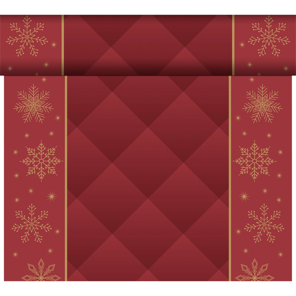 Duni Christmas Rhombus Bordeaux Bio Dunicel® Tete-a-Tete, 40cm x 24m