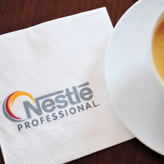 Custom Printed White 3 Ply Tissue Napkin 24cm x 24cm