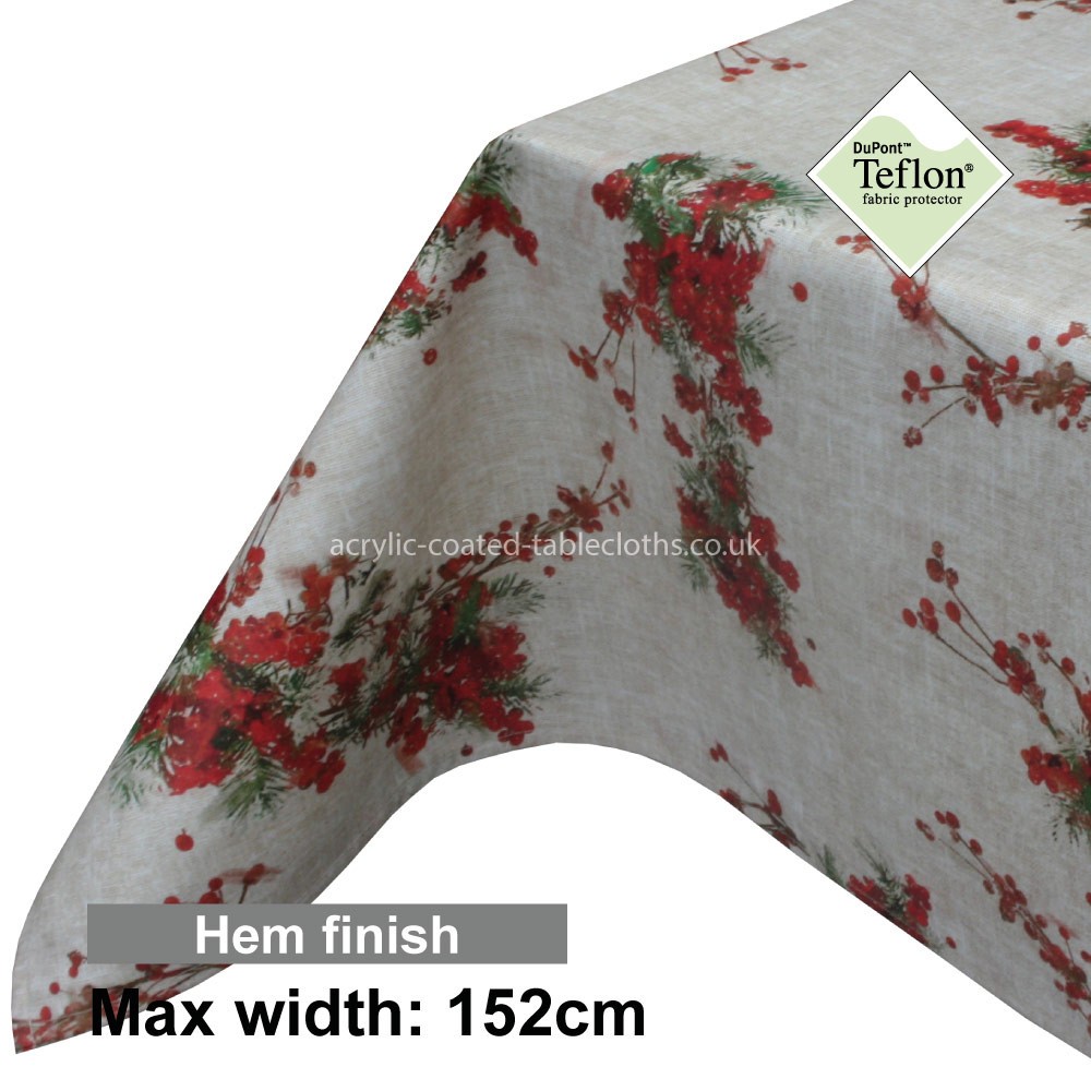 Acrylic Coated Tablecloth with Hem finish