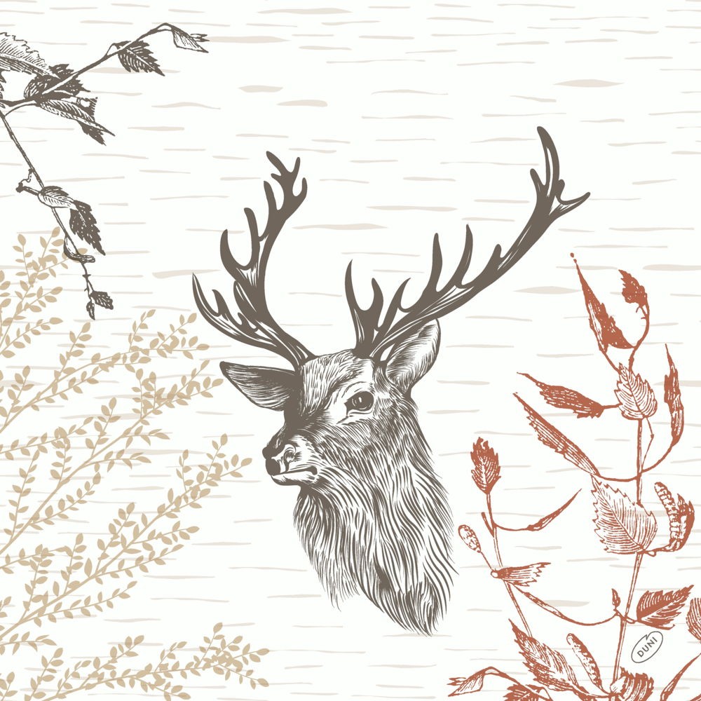 Duni Classic® Napkins, 40cm, Wood & Deer