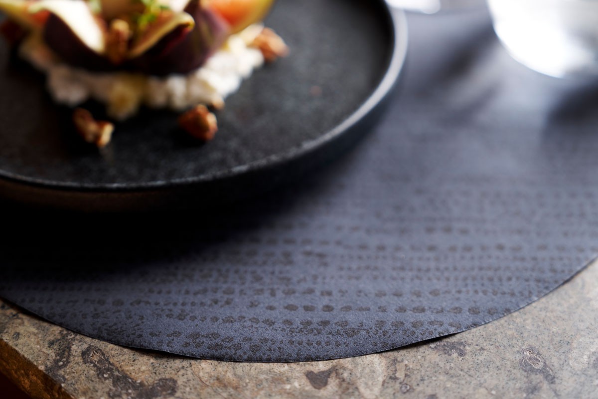 Black Stucco Placemat close up