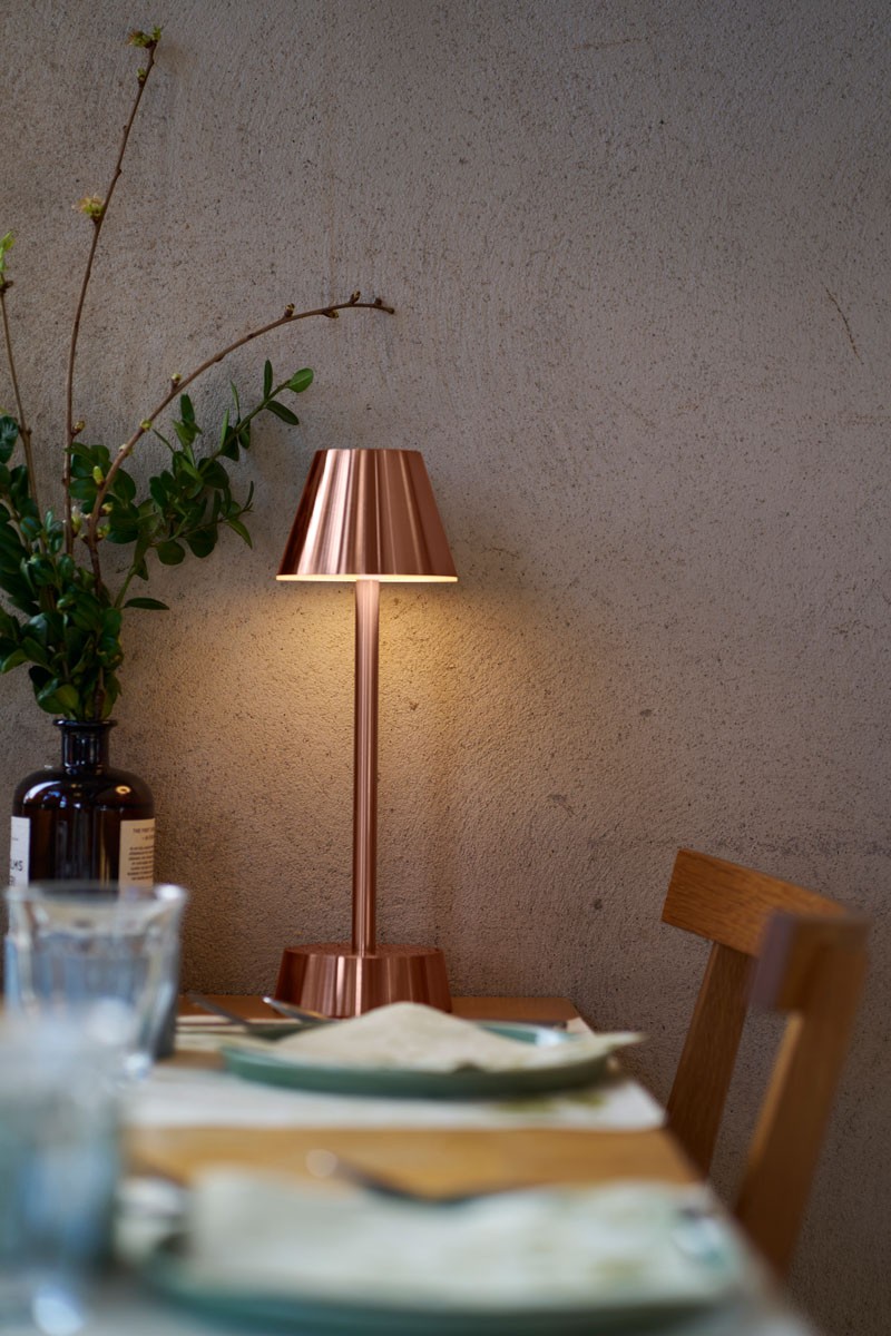 Zelda Rose Gold Cordless LED Lamp