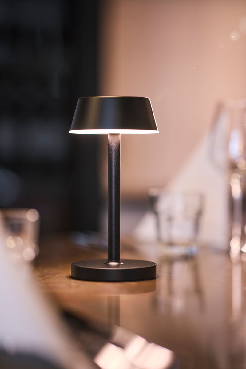 Nour Midi Black LED Cordless Lamp