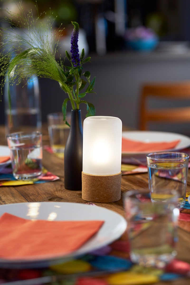 Duni Hope Glass Candle Holder in White
