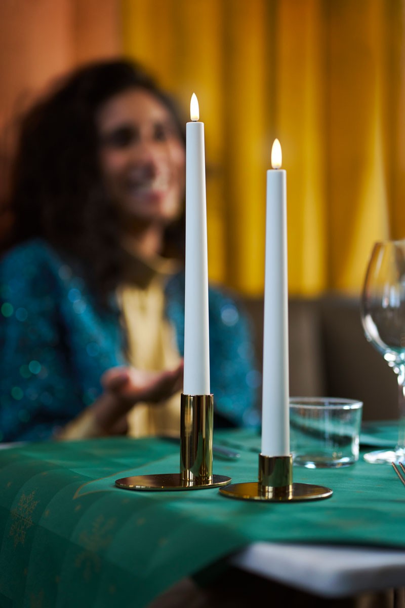 Tide Metal Candle Holder, Gold Effect, 76mm x Ø108mm