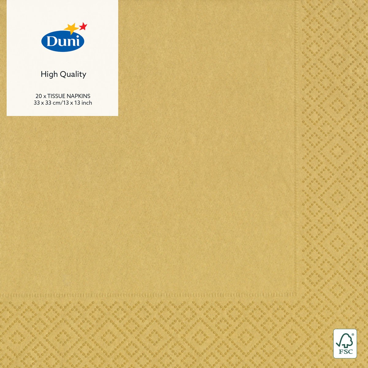 3ply 33cm Tissue Napkins Gold