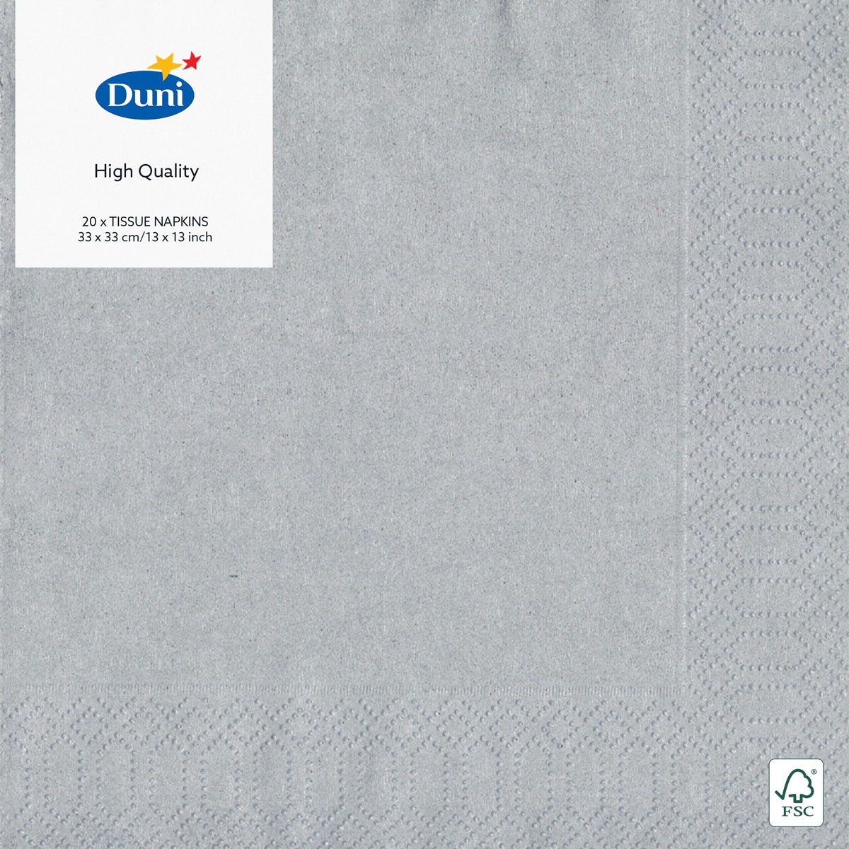 3ply 33cm Tissue Napkins Silver