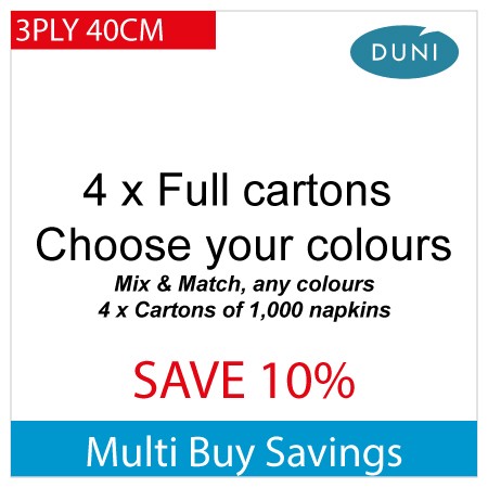 Duni 3ply 40cm Tissue Napkins White