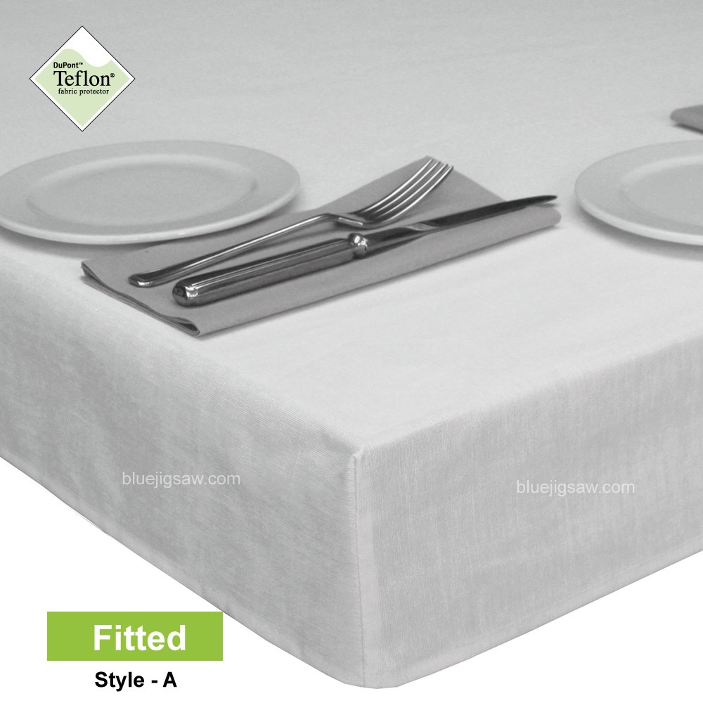 White Fitted Tablecloth