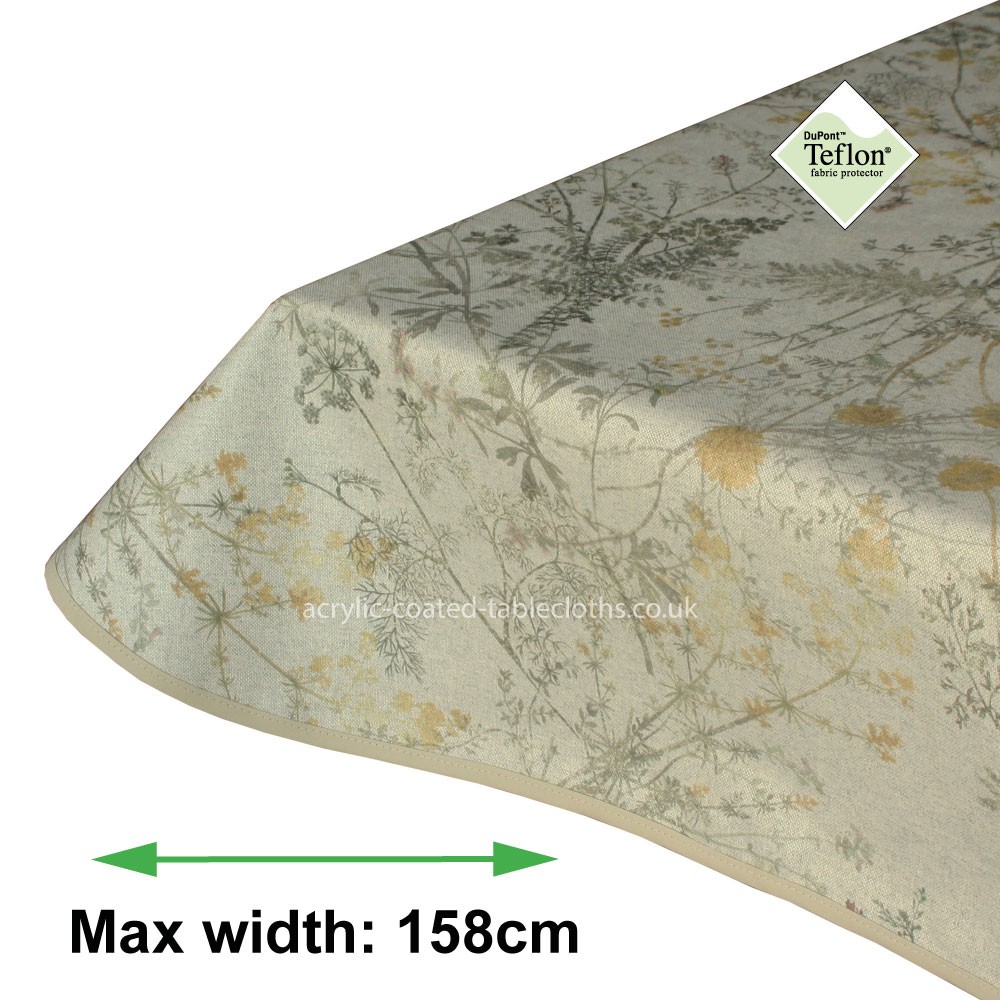 Green Fields Acrylic Coated Tablecloth with Teflon