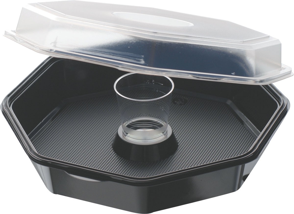 Duni Octaview® 450/65ml 160x160x60mm With Glass Black