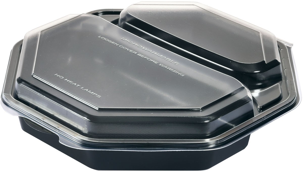 Duni Octaview® MW 2-Comp 580/280ml 230x230x50mm Black