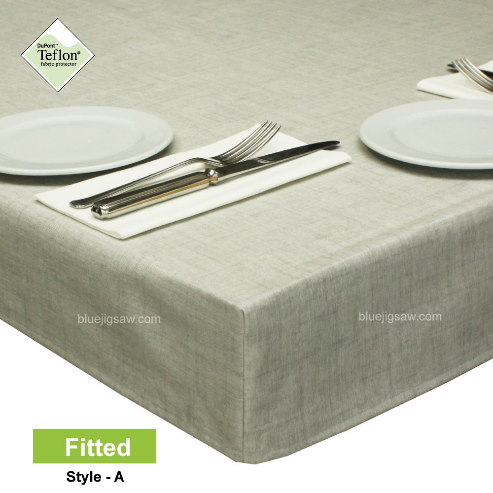 Light Silver Fitted Tablecloth