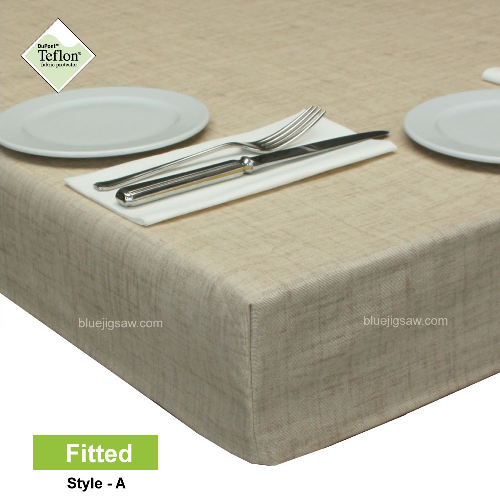Sand Fitted Tablecloth