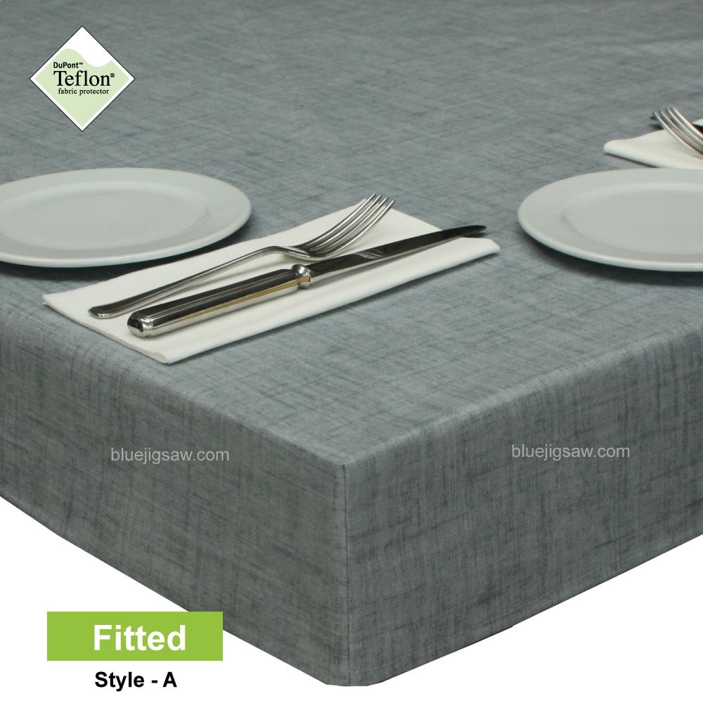 Blue Steel Fitted Tablecloth