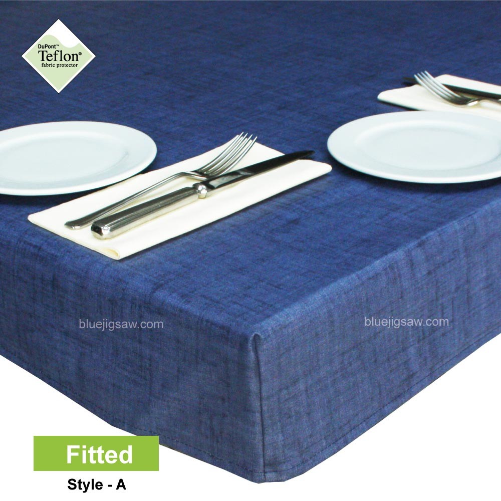 Navy Blue Fitted Tablecloth