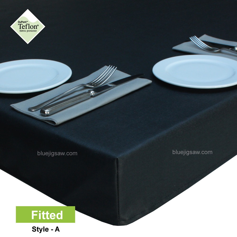 Black Fitted Tablecloth