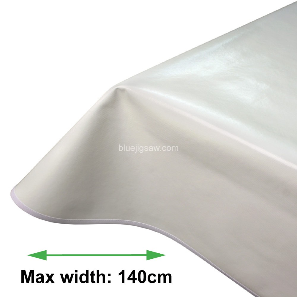 Plain White Vinyl PVC Tablecloth With Bias Binding