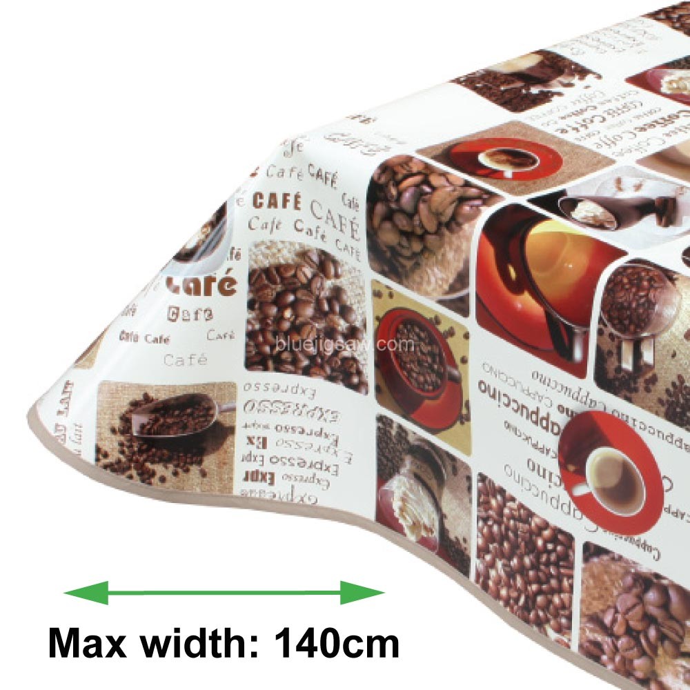 Coffee Time Vinyl PVC Tablecloth