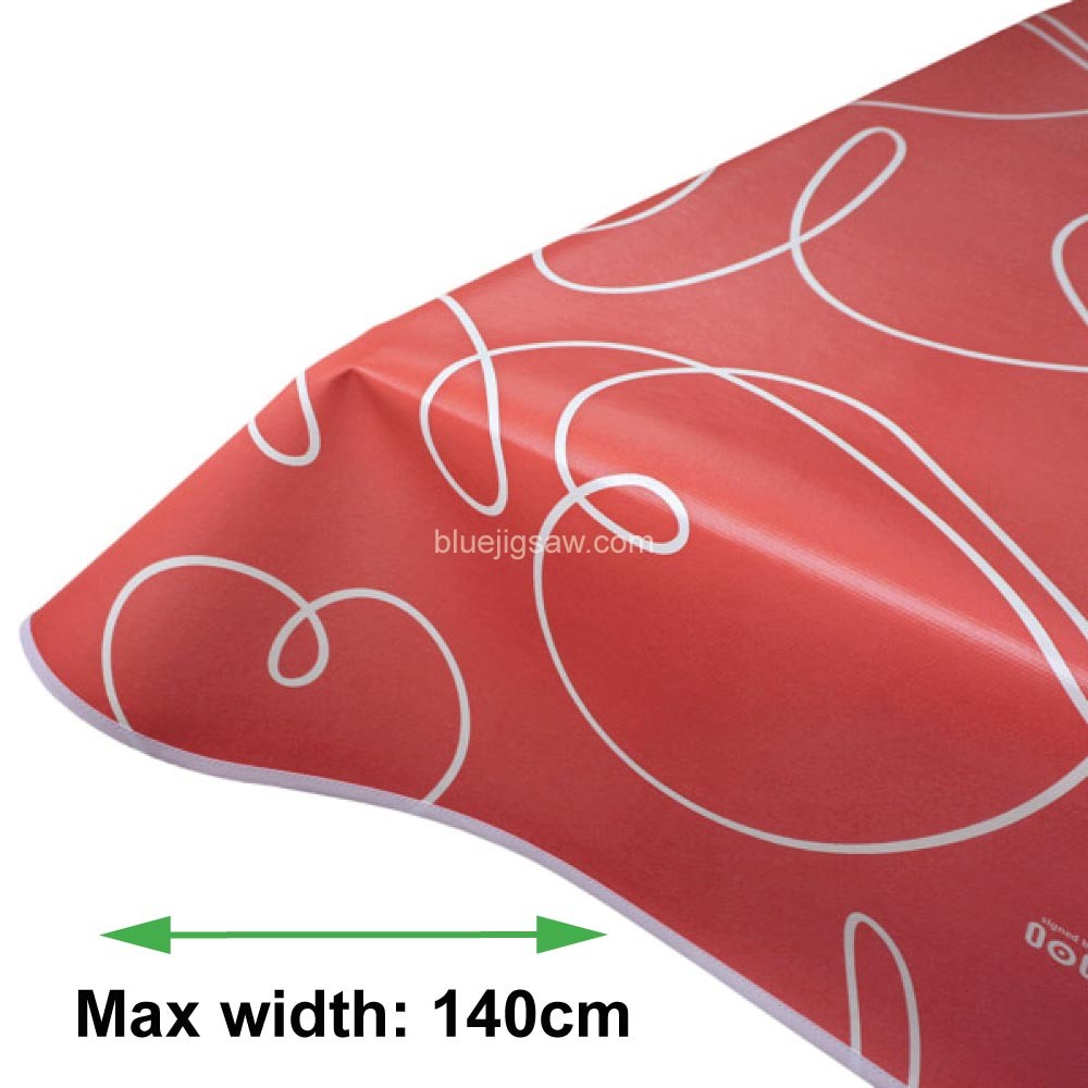 Love Hearts CoralPink Vinyl PVC Tablecloth