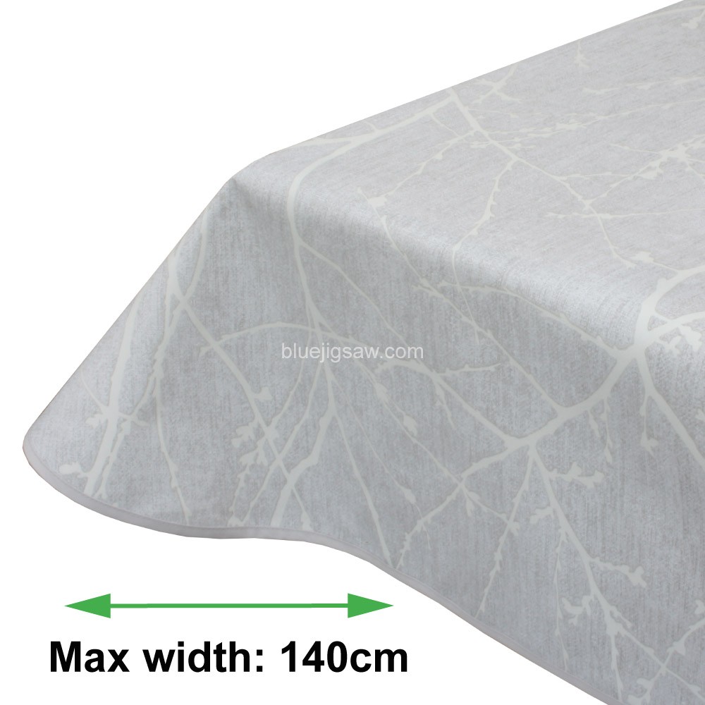 White Twigs Textured Vinyl PVC Tablecloth