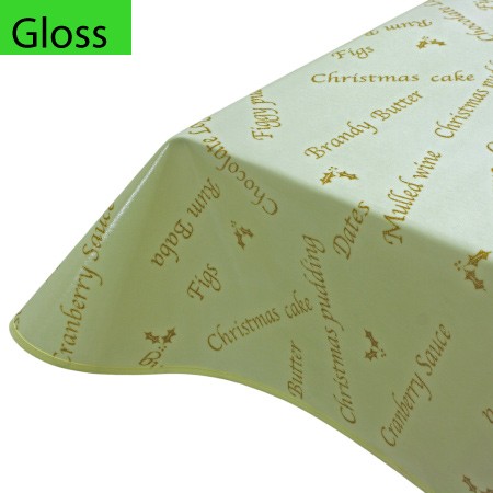 Christmas Ivory PVC Oilcloth Tablecloth