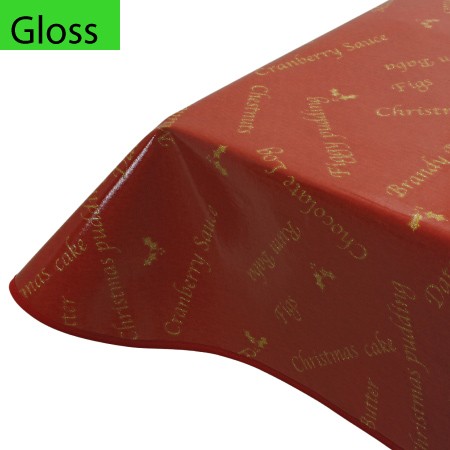 Christmas Bordeaux PVC Oilcloth Tablecloth