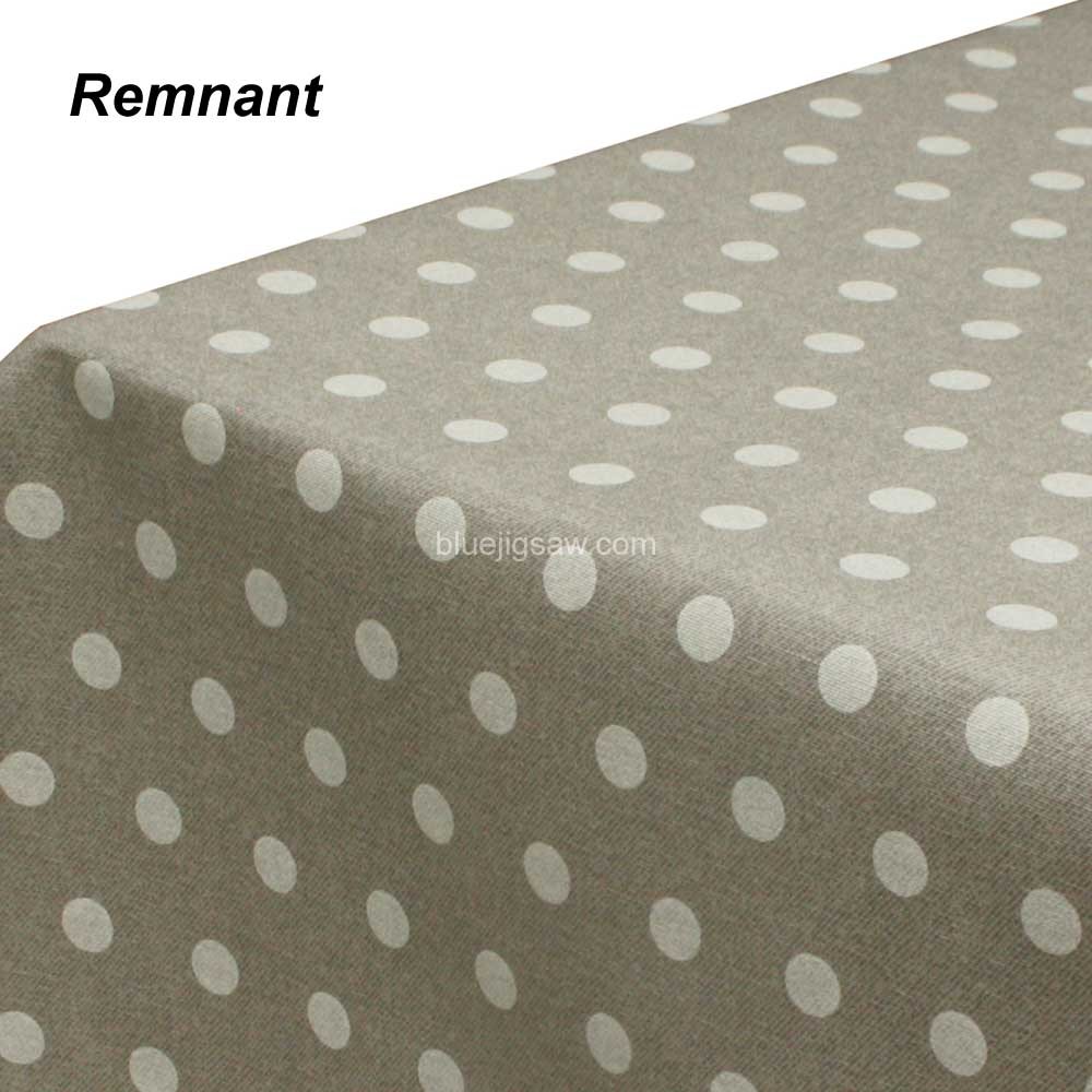 REMNANT Polka Dot Neutral 15mm Acrylic Coated Fabric