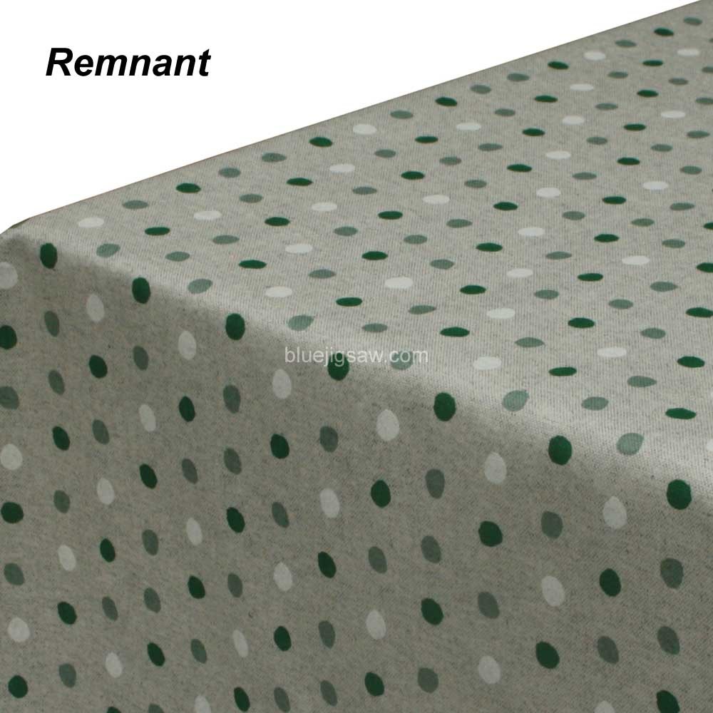 REMNANT Polka Dot Green Acrylic Coated Fabric