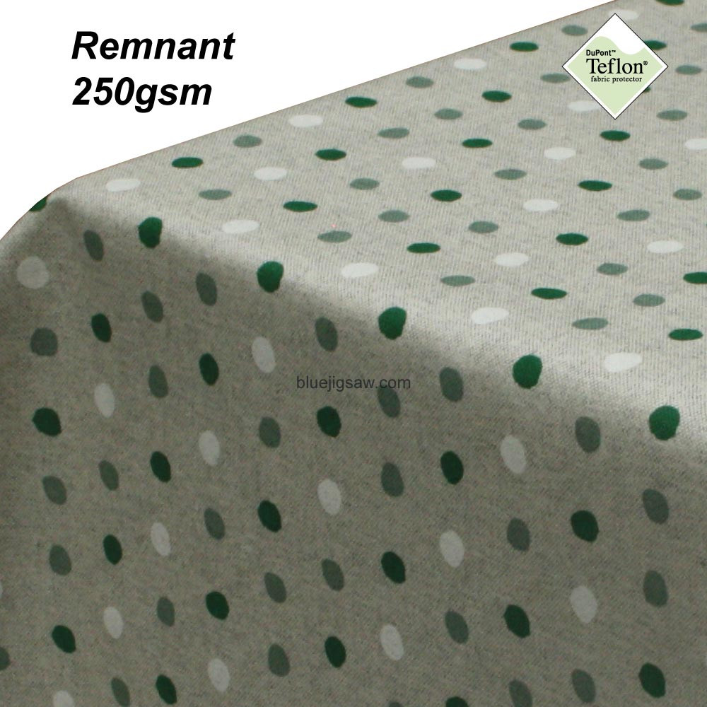 REMNANT Polka Dot Green Acrylic Coated Fabric