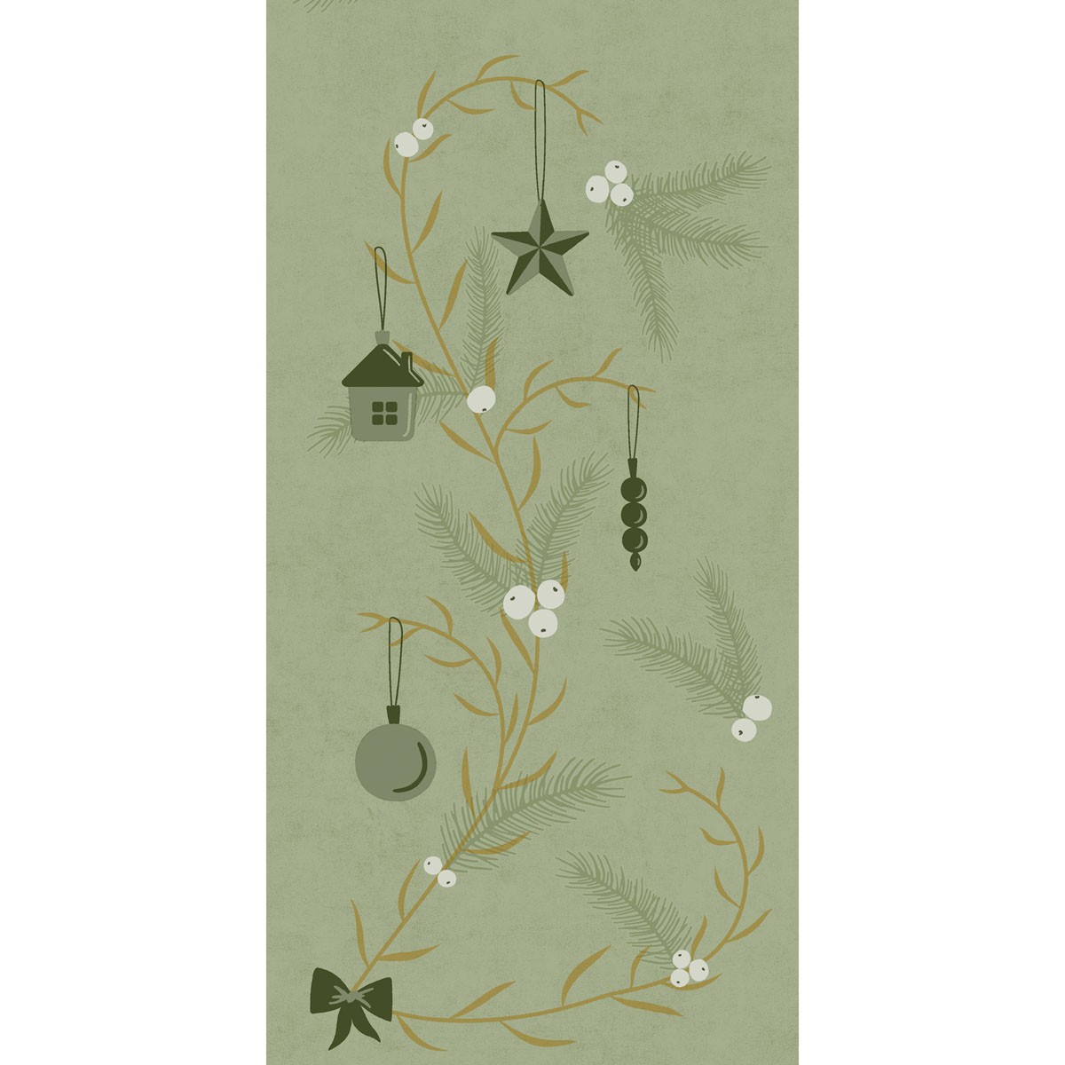 Duni Christmas Noel Pistachio Bio Dunisoft® Napkin 40cm, 1/8 Book Folded