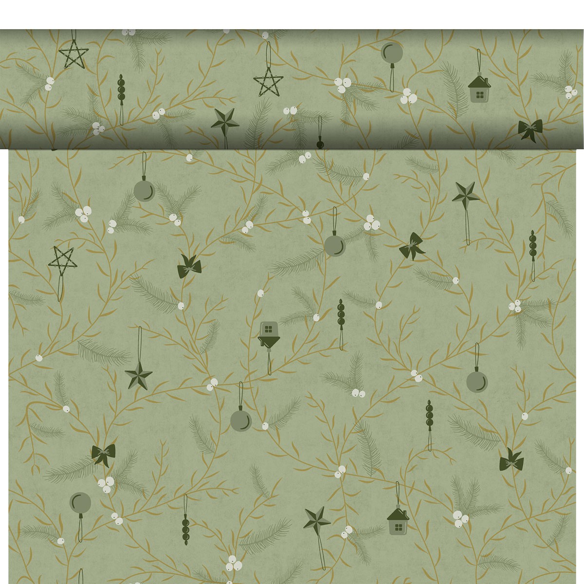 Duni Christmas Noel Pistachio Bio Dunicel® Tete-a-Tete, 40cm x 24m