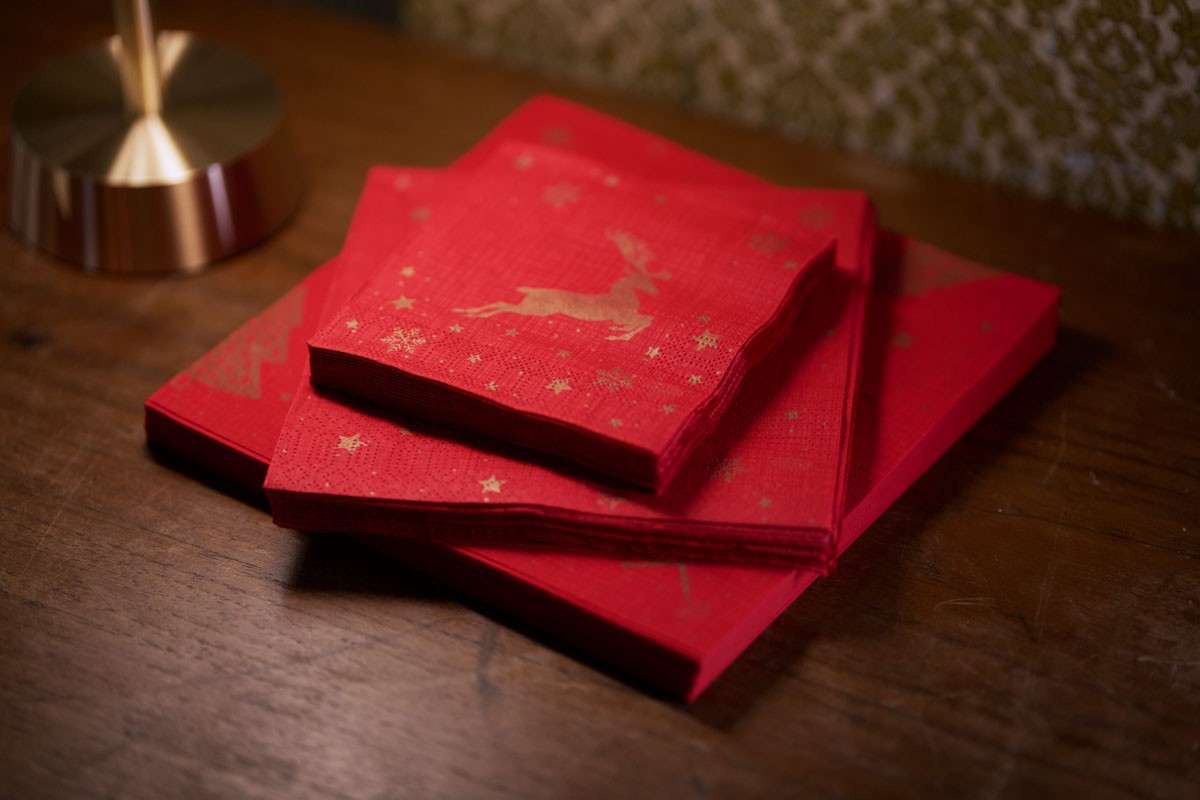 Duni Shimmer Tree napkins