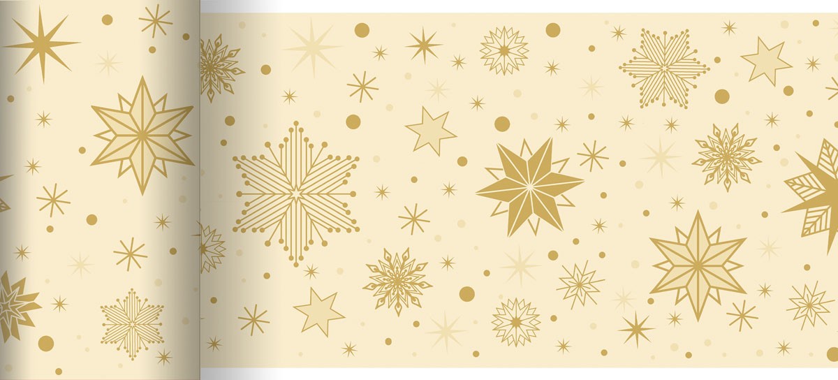 Duni Christmas Stargazing Cream Dunicel® Table Runner, 15cm x 20m