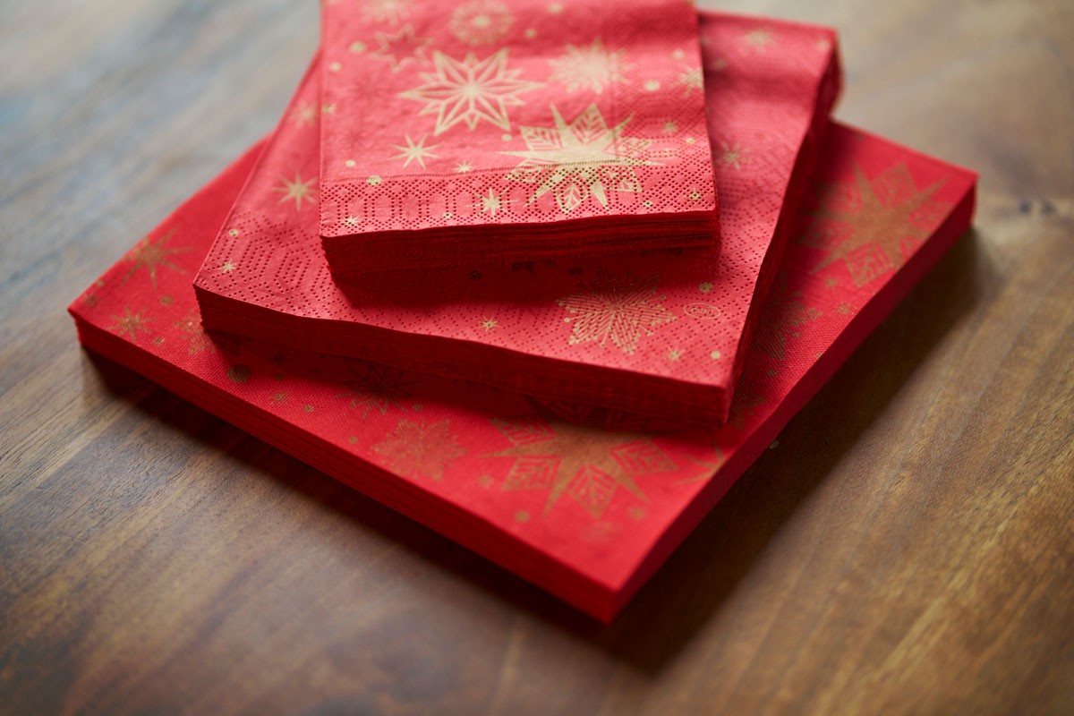 Duni Stargazing Red Airlaid Napkin