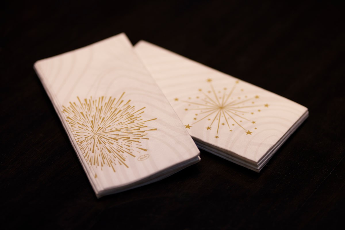 Duni Sparkly White Airlaid Book Folded Napkin