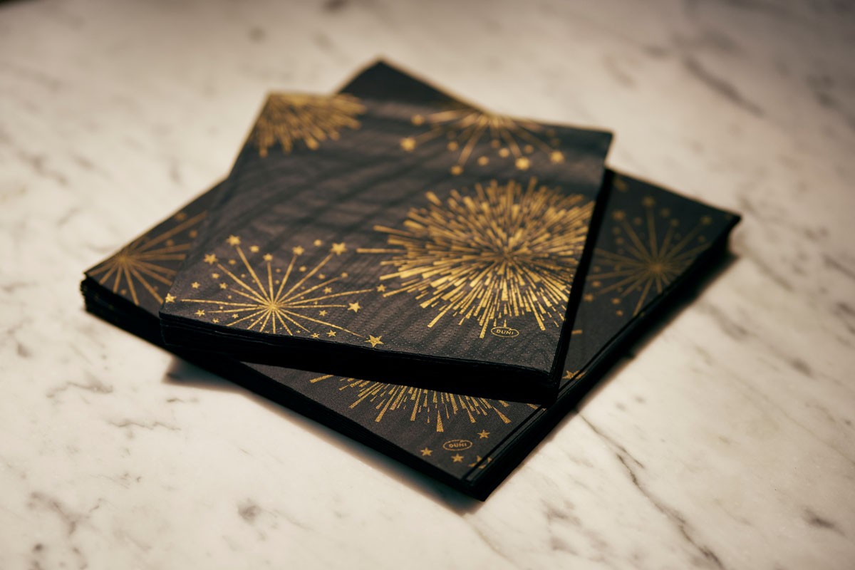 Duni Sparkly Black Napkins