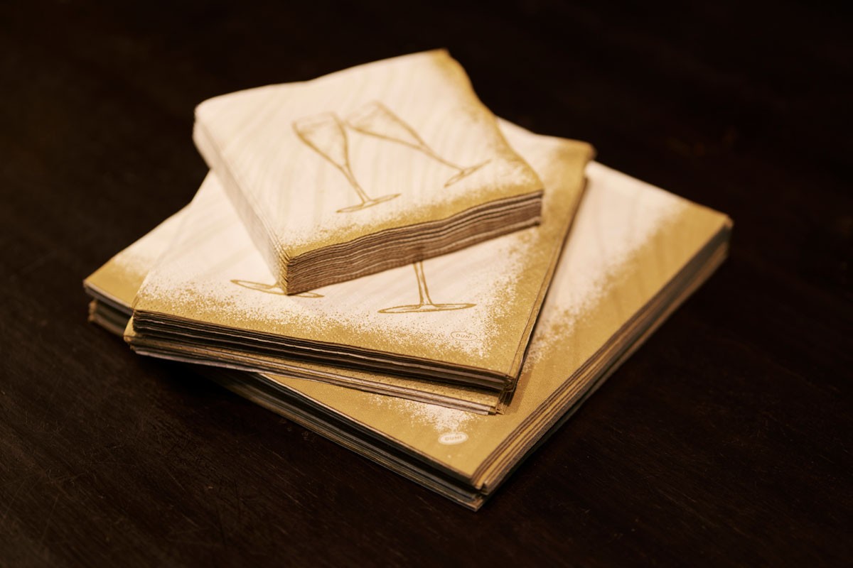 Duni Sparkly Cheers White Napkins