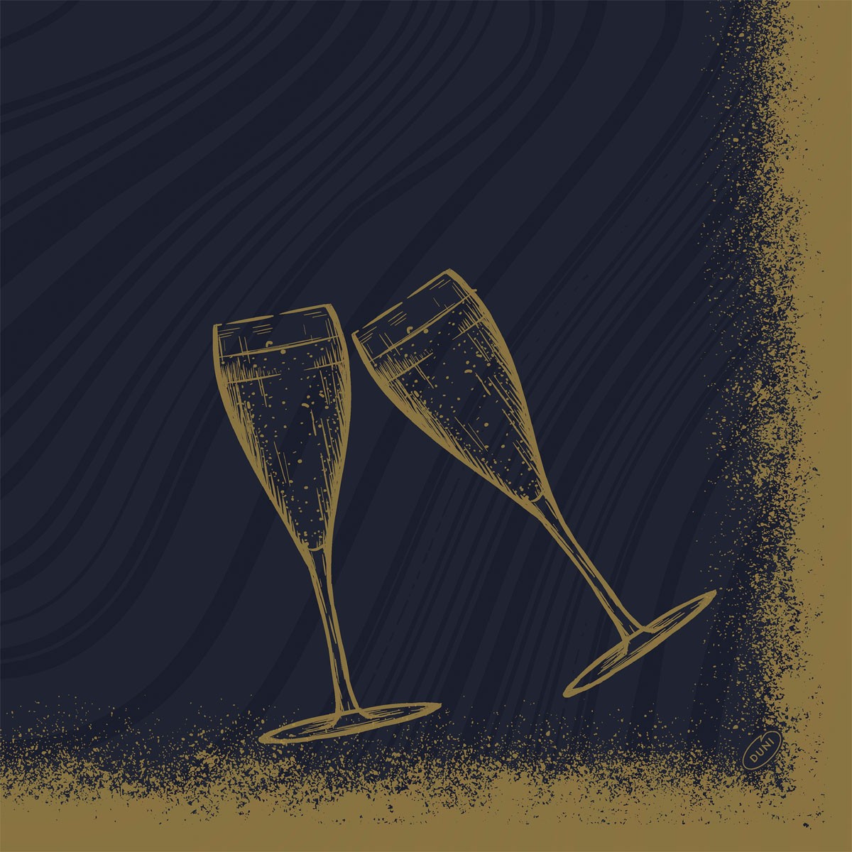 Duni Christmas Sparkly Cheers Black Bio Dunisoft® Napkin 40cm