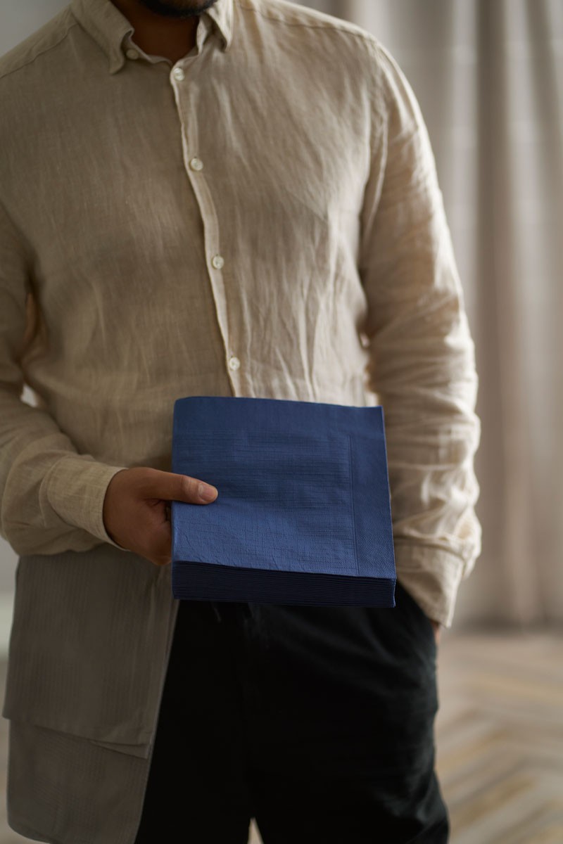 4 ply Napkins Dark Blue