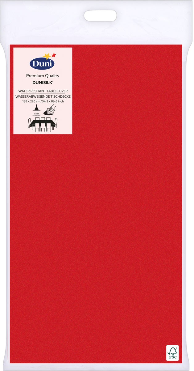 Red Dunisilk&reg; Tablecover 138cm x 220cm