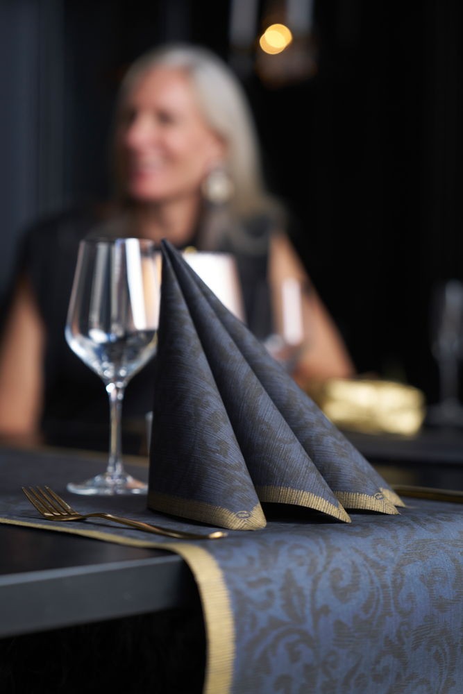 Rich Damast Black 40cm Dunilin&reg; Napkin