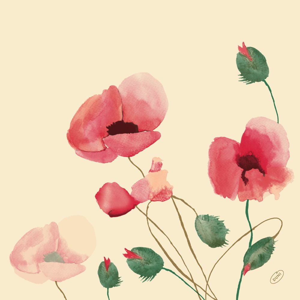 Bio Dunisoft&reg; Napkin 40 x 40cm Carton, Poppy Charm