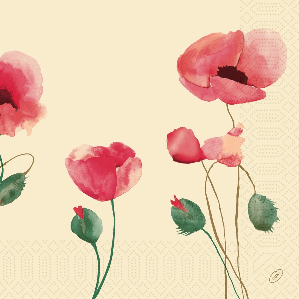Poppy Charm Tissue Napkin, 3ply 40cm x 40cm