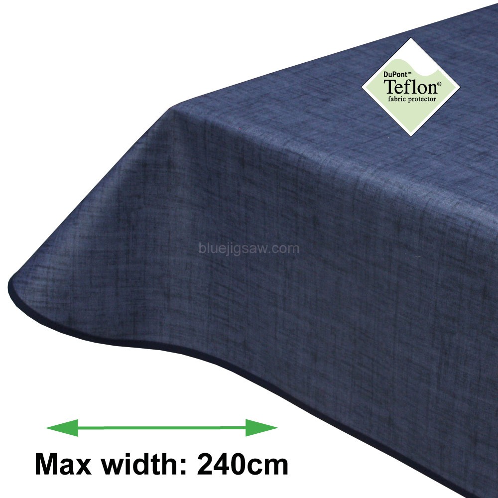 Symphony Navy Blue banquet Tablecloth With Bias Binding