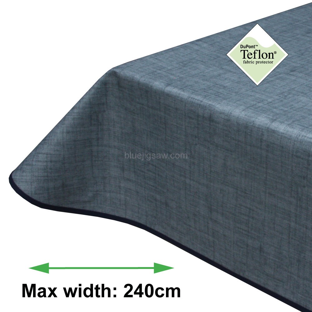 Symphony Denim Blue banquet Tablecloth With Bias Binding