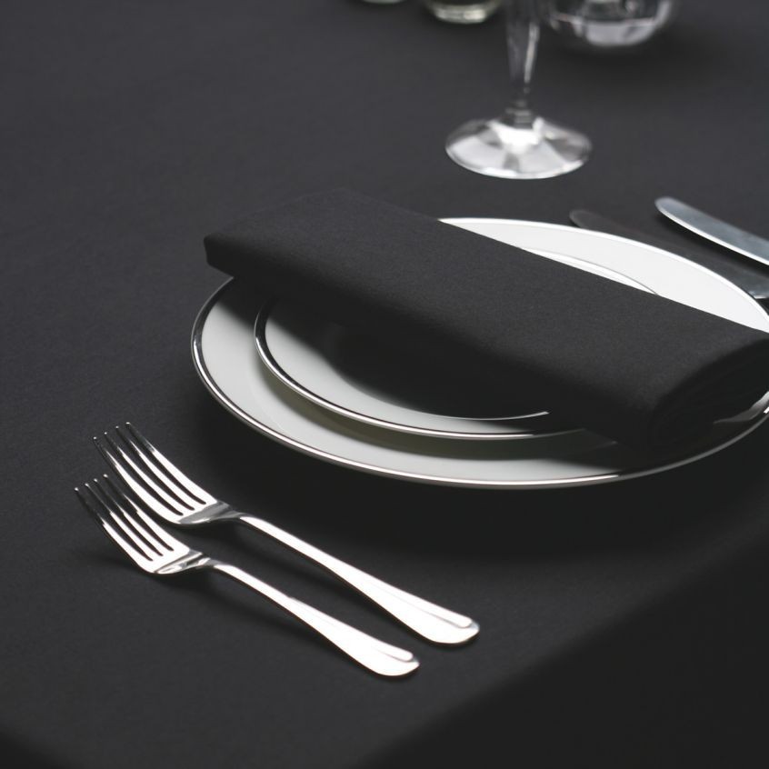 Black Banqueting Tablecloth in Spun Polyester