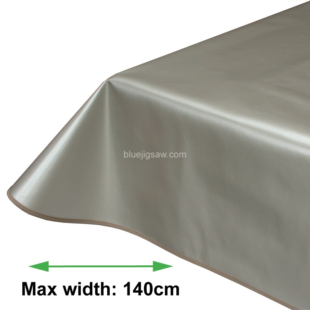 Dark Pearl PVC Tablecloth With Bias Binding & Rounded Corners