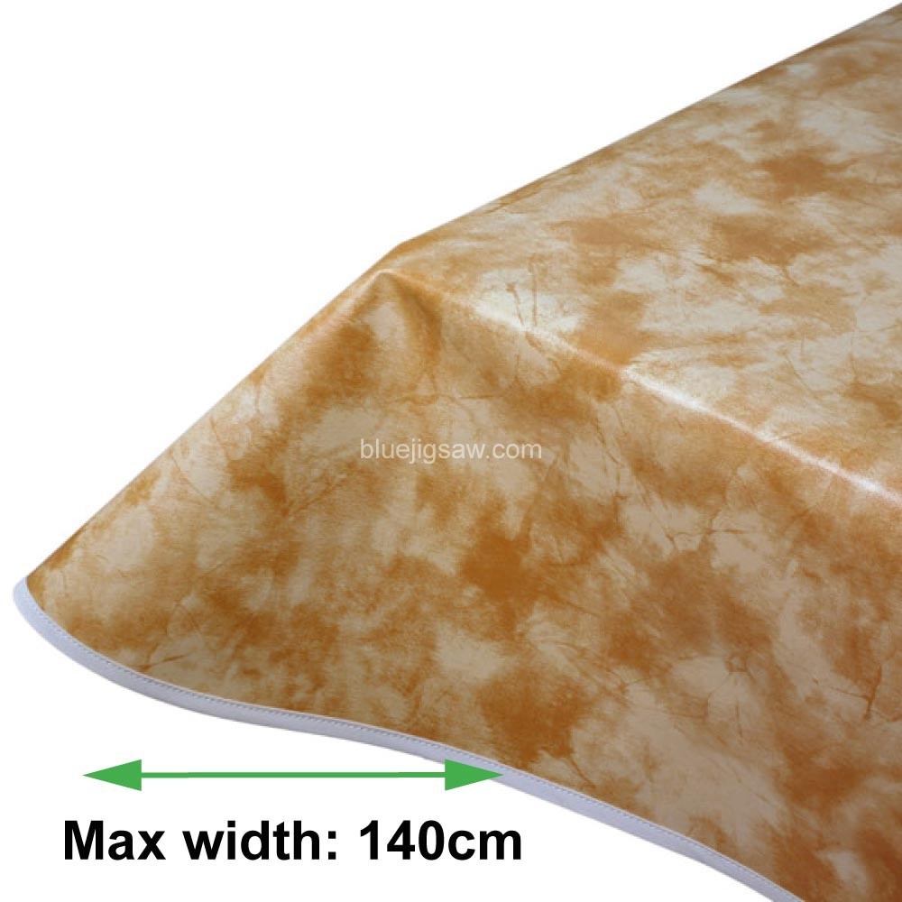 Misty Terracotta PVC Tablecloth With Rounded Corners & Bias Binding